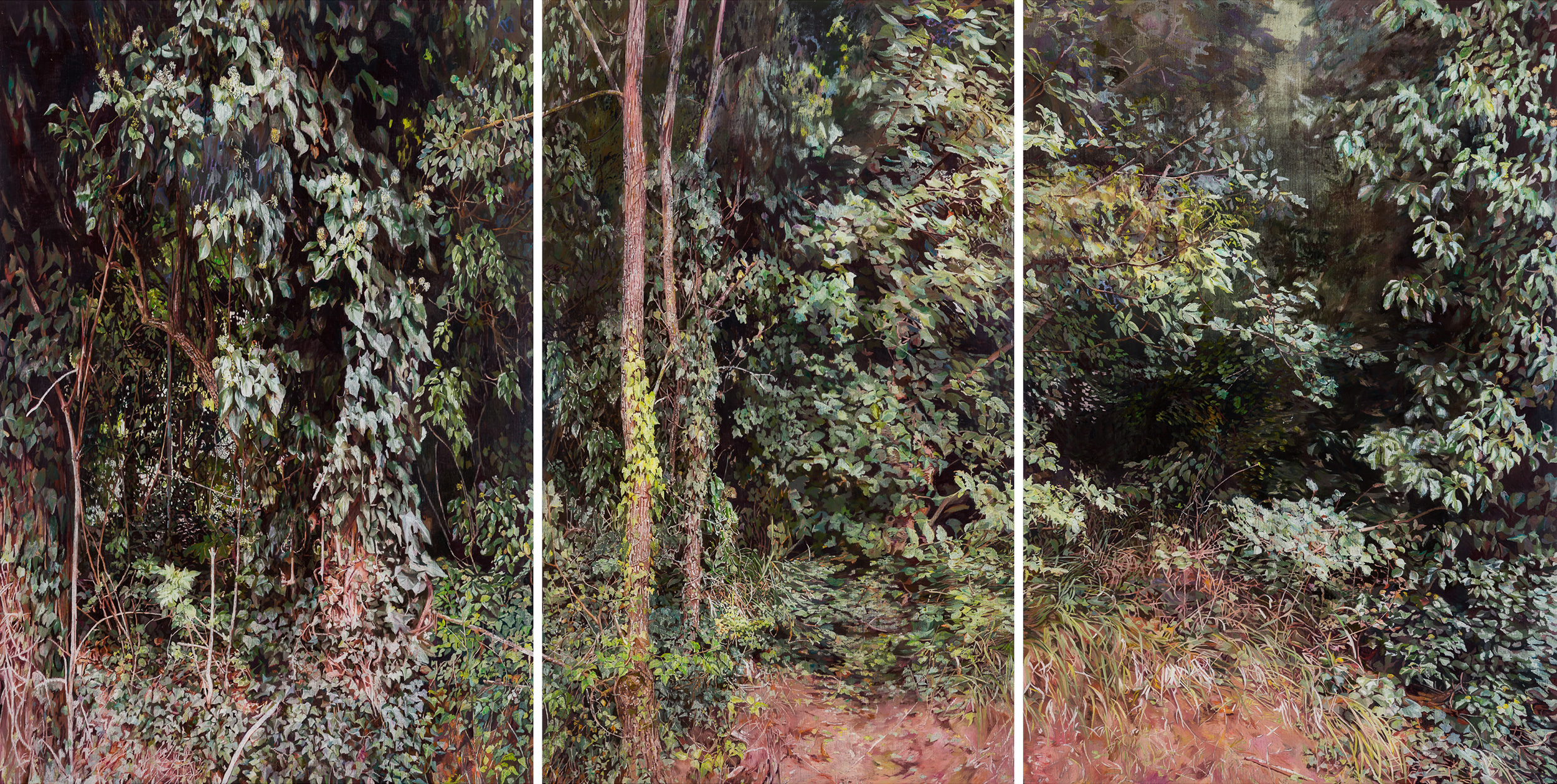 Second-Nature-2014-oil-on-plexiglass-200X390cm-triptych