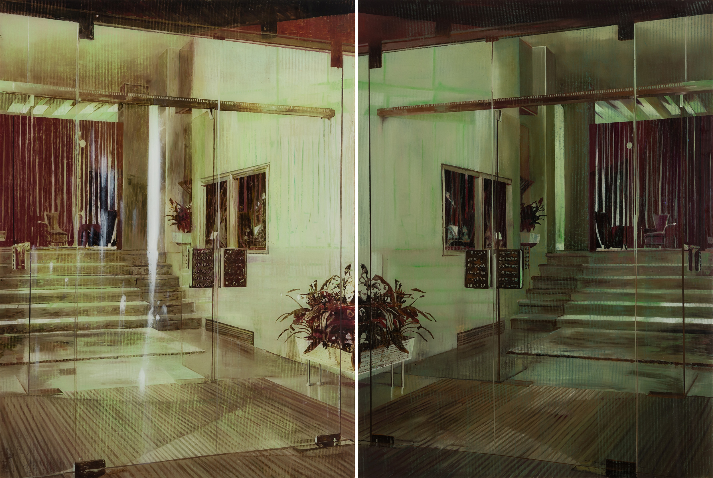 Hall-of-Mirrors-2015-oil-on-plexiglass-135X200cm-diptych