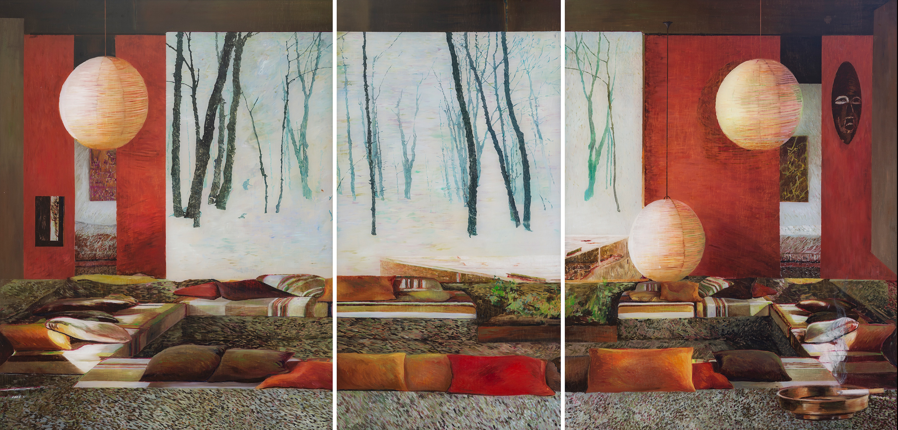 Winter-Smoke-2019-oil-on-plexiglass-130x270cm-triptych