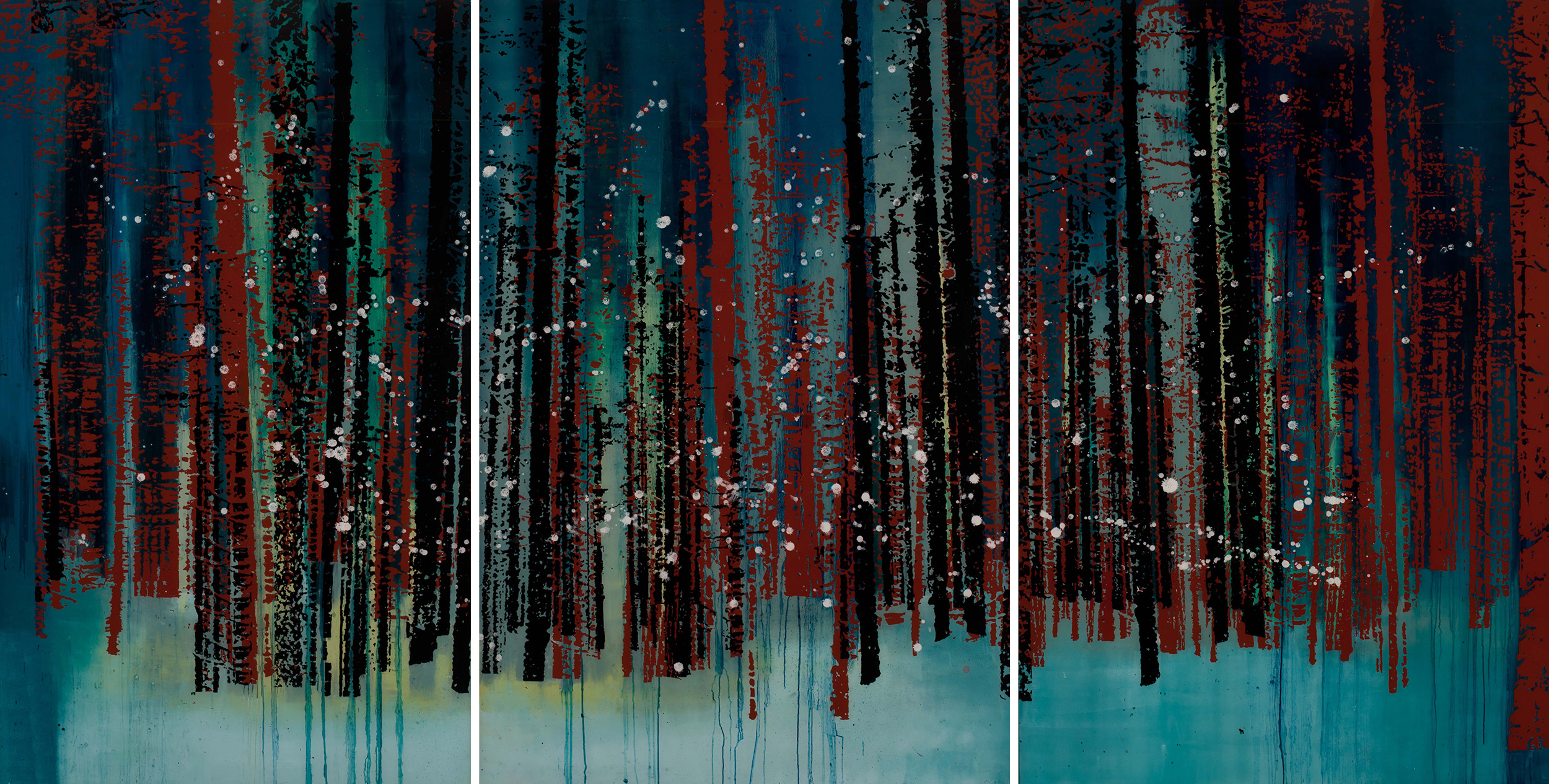 Wallpaper-#3,-2011,-oil-on-plexiglass,-200X395cm-(triptych)